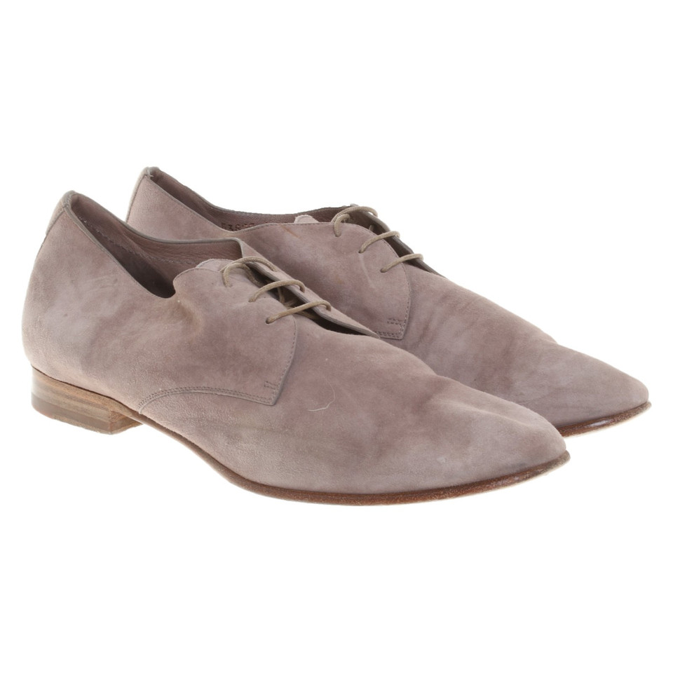 Santoni Lace-up shoes Suede in Taupe
