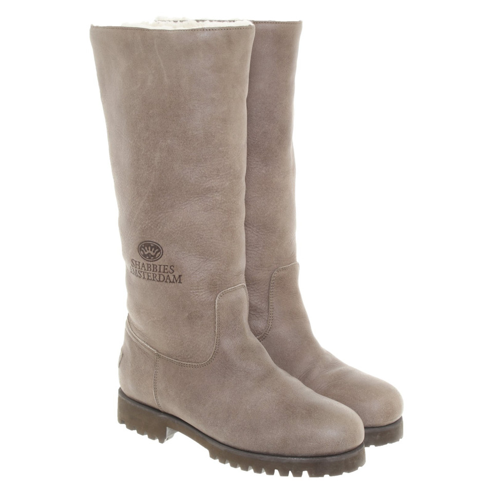 Shabbies Amsterdam Boots Leather in Grey