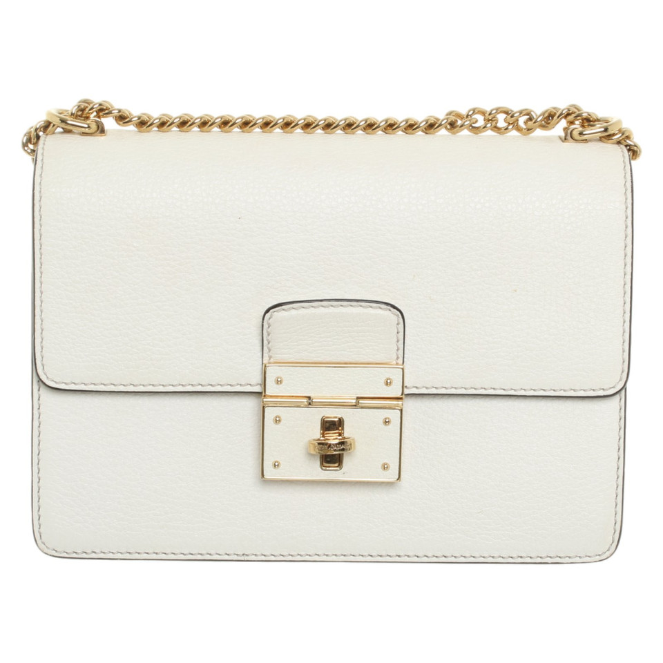 Dolce & Gabbana Handtasche aus Leder in Creme