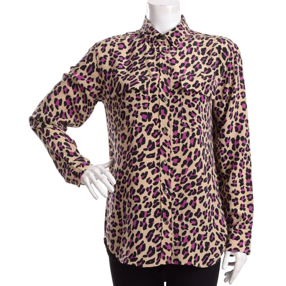 Equipment Silk Leopard Pattern Shirt