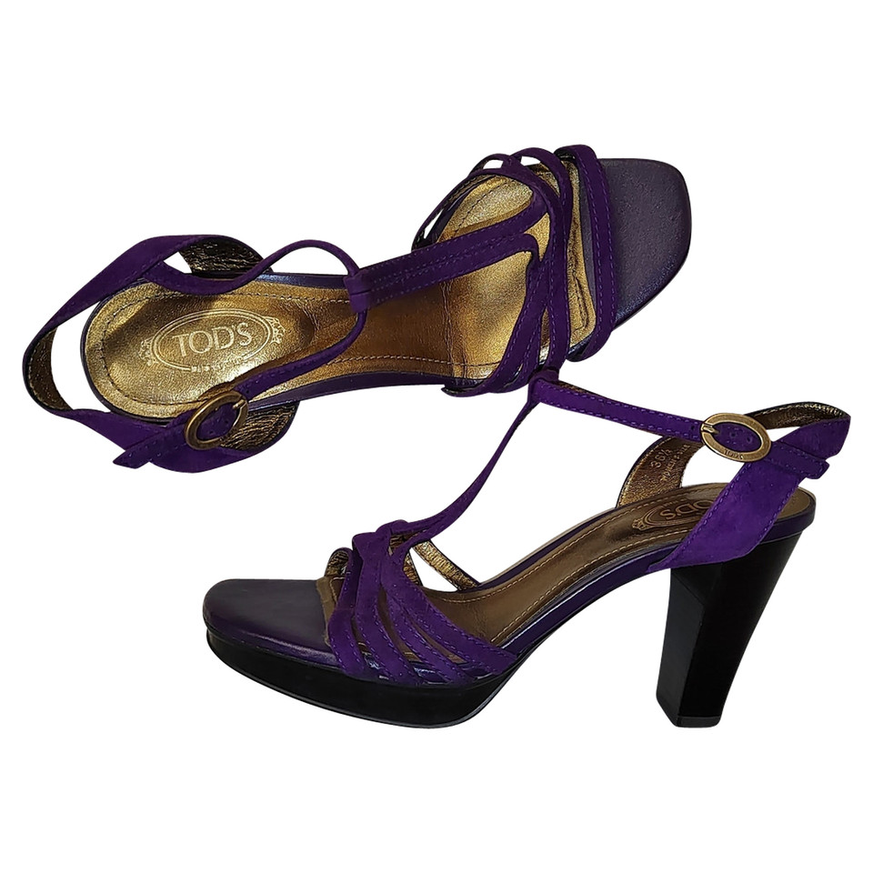Tod's Sandals Suede in Violet