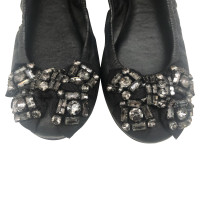 Tory Burch Slippers/Ballerinas Leather in Black
