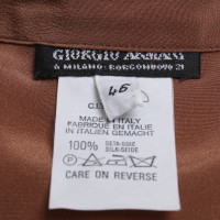 Giorgio Armani Zijden blouse in bruin