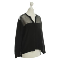 Sandro Silk blouse with Strasssteinapplikation