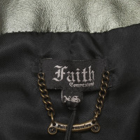Faith Connexion Veste en cuir vert