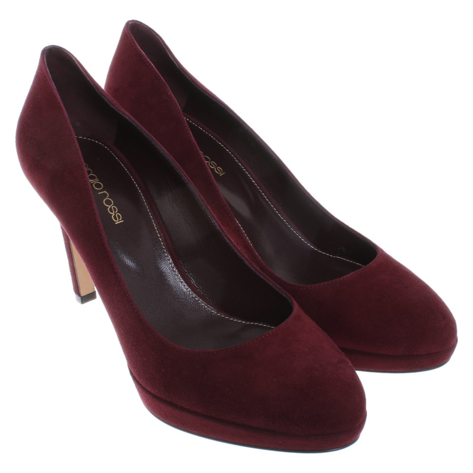 Sergio Rossi Pumps/Peeptoes en Daim en Bordeaux