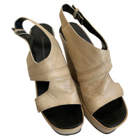 Costume National Wedges Leather in Beige