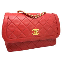 Chanel Flap Bag Leer in Rood