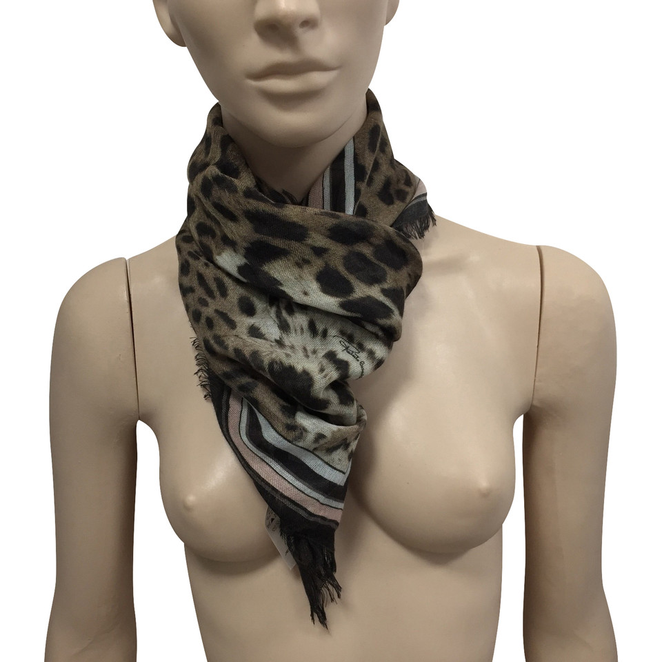 Roberto Cavalli Cachemire silk animalier foulard 