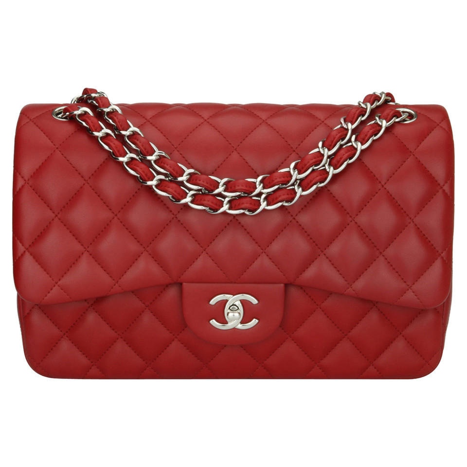 Chanel Classic Flap Bag Jumbo aus Leder in Rot