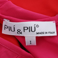 Piu & Piu Bi-colour jurk in roze-rood