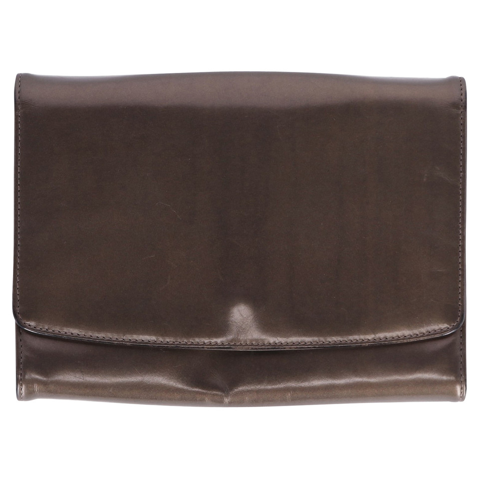 Salvatore Ferragamo Clutch Bag Leather in Grey