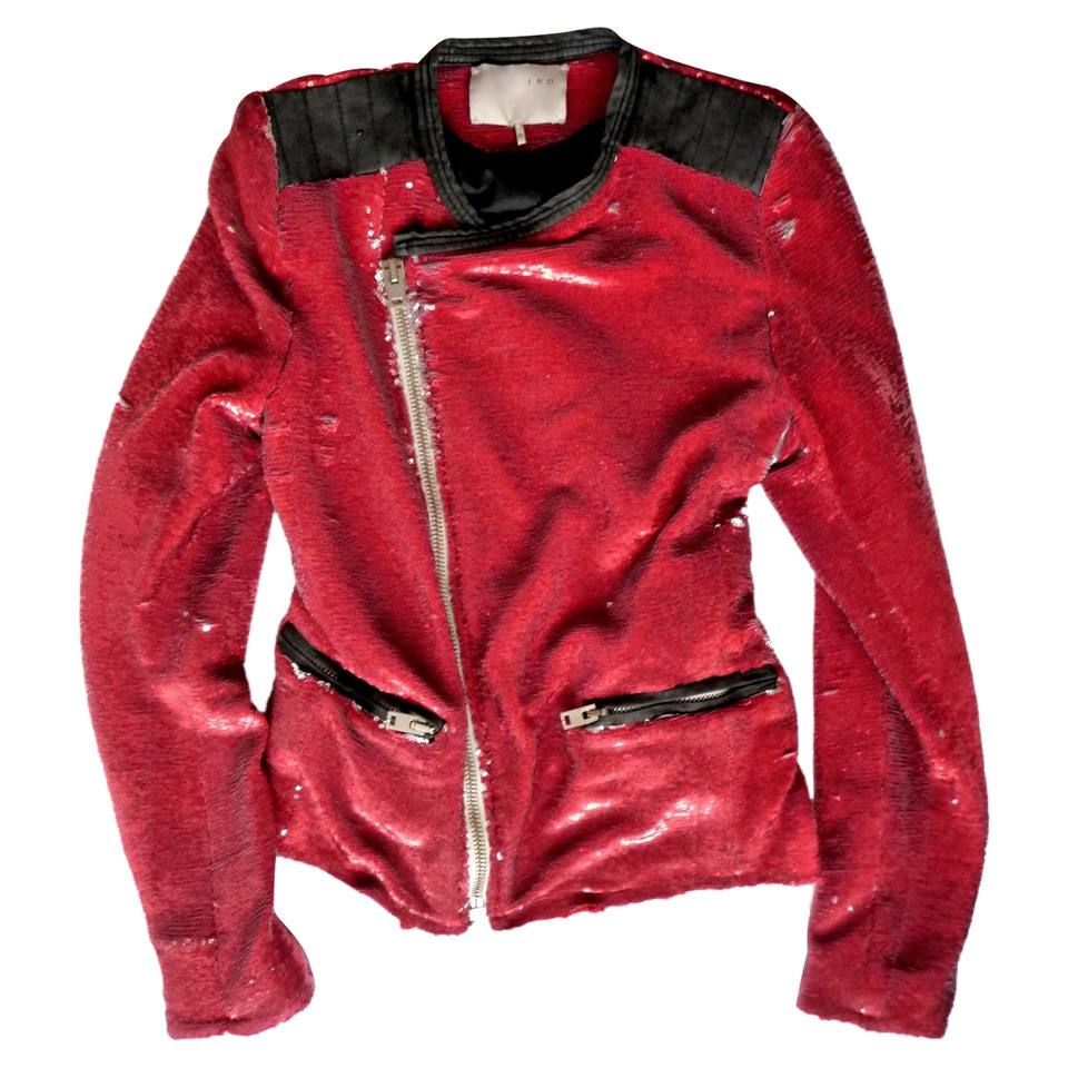 Iro Veste/Manteau en Cuir en Rouge