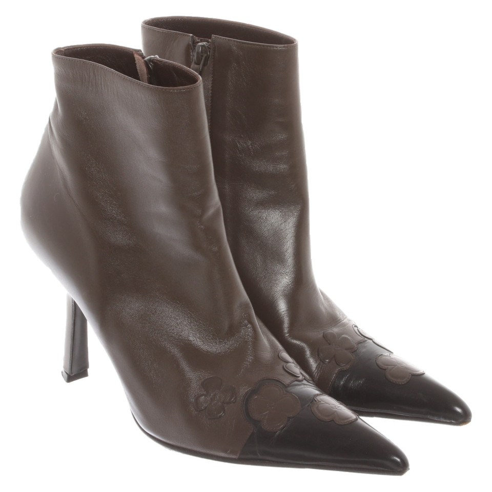 Chanel Ankle boots Leather in Brown