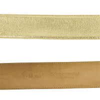 Dolce & Gabbana Gold Matte Leather Belt SZ 95cm, 38''