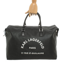 Karl Lagerfeld Reisetasche aus Canvas in Schwarz