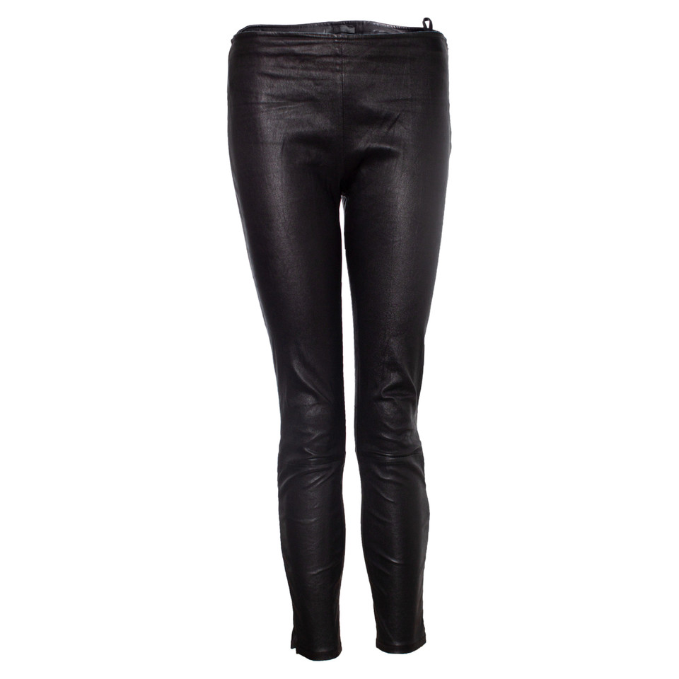 The Row Trousers Leather in Black