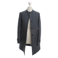 Brunello Cucinelli Grey Blue Cotton Coat