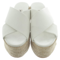 Miu Miu Chaussures compensées en Cuir en Blanc