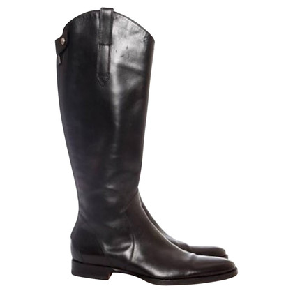Santoni Black leather boots