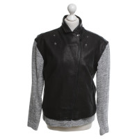 Tibi Leather jacket in black / grey