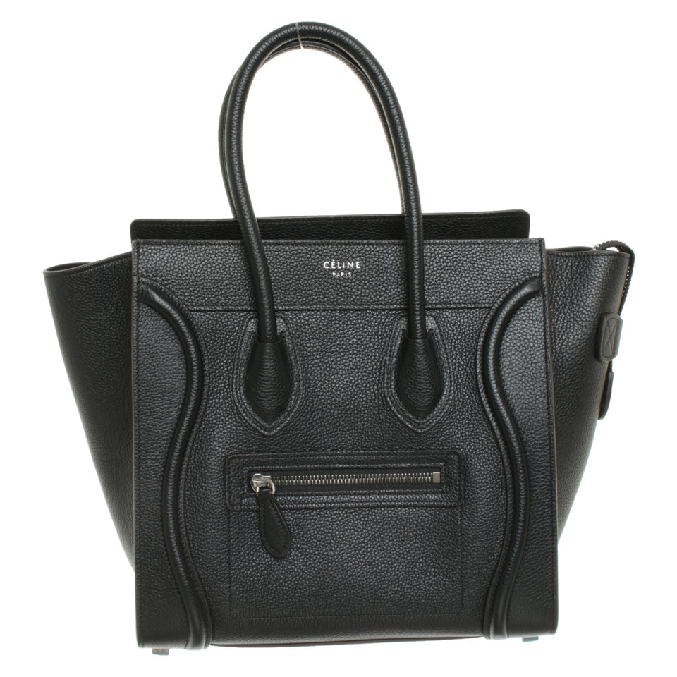Céline Luggage Micro Leather in Black