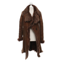 Plein Sud Lambskin coat in brown