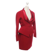 Mugler Suit Wol in Rood