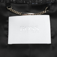 Hugo Boss Coat in black / grey / light blue