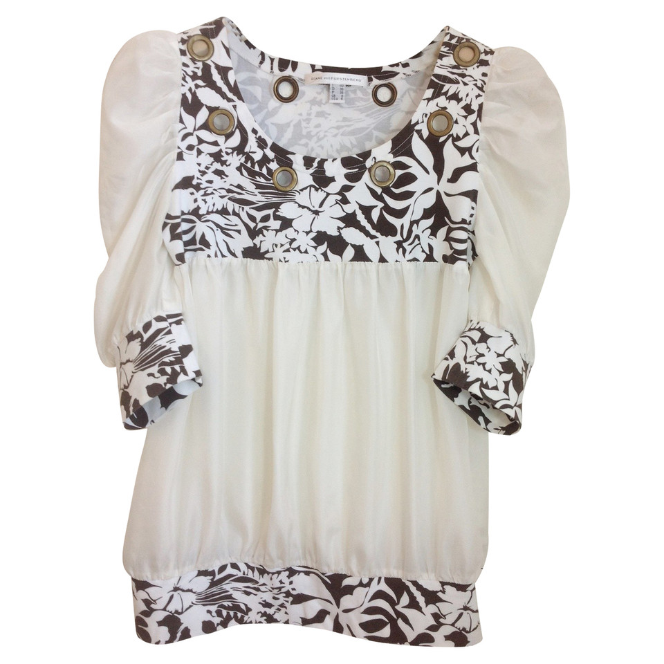 Diane Von Furstenberg Top en Soie en Blanc