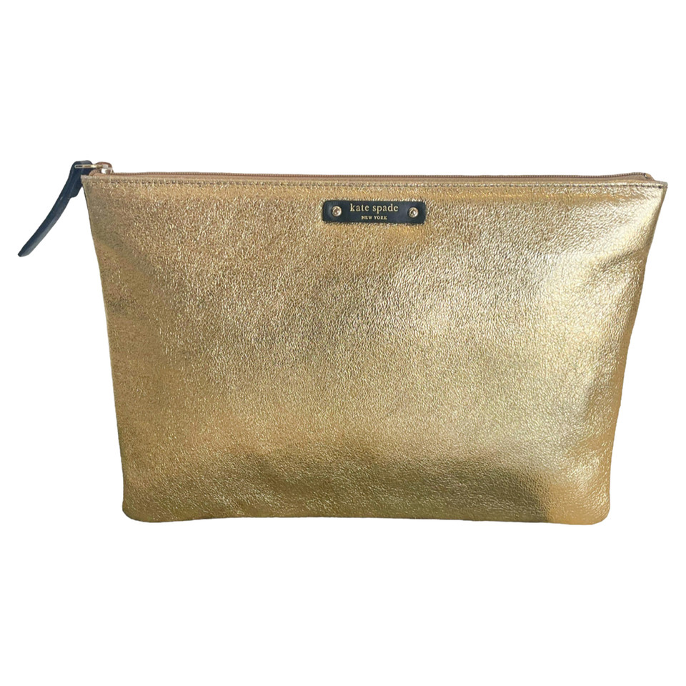 Kate Spade Clutch Bag Leather in Gold