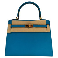 Hermès Kelly Bag 28 aus Leder in Blau