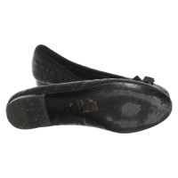 Christian Dior Slipper/Ballerinas aus Leder in Schwarz
