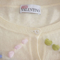 Red Valentino Vest with stitches and ribbons, cream