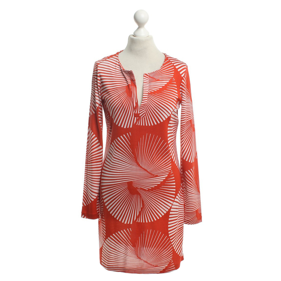 Diane Von Furstenberg zijden jurk in rood / wit