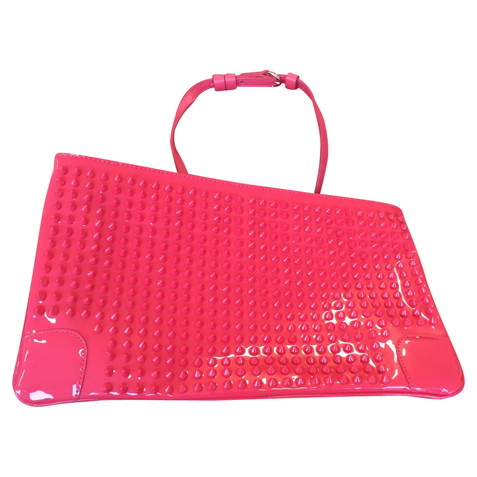 Christian Louboutin Clutch aus Lackleder in Rosa / Pink