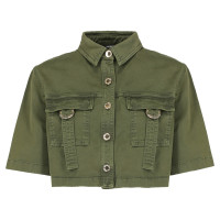 Balmain Jacke/Mantel aus Baumwolle in Grün