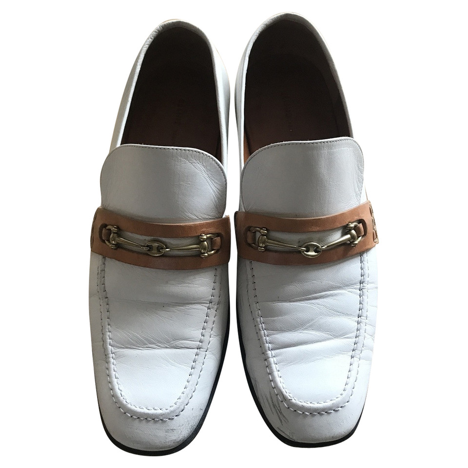 Céline Chaussures à lacets en Cuir en Blanc