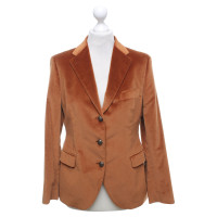 Tagliatore Velvet Blazer in Cognac