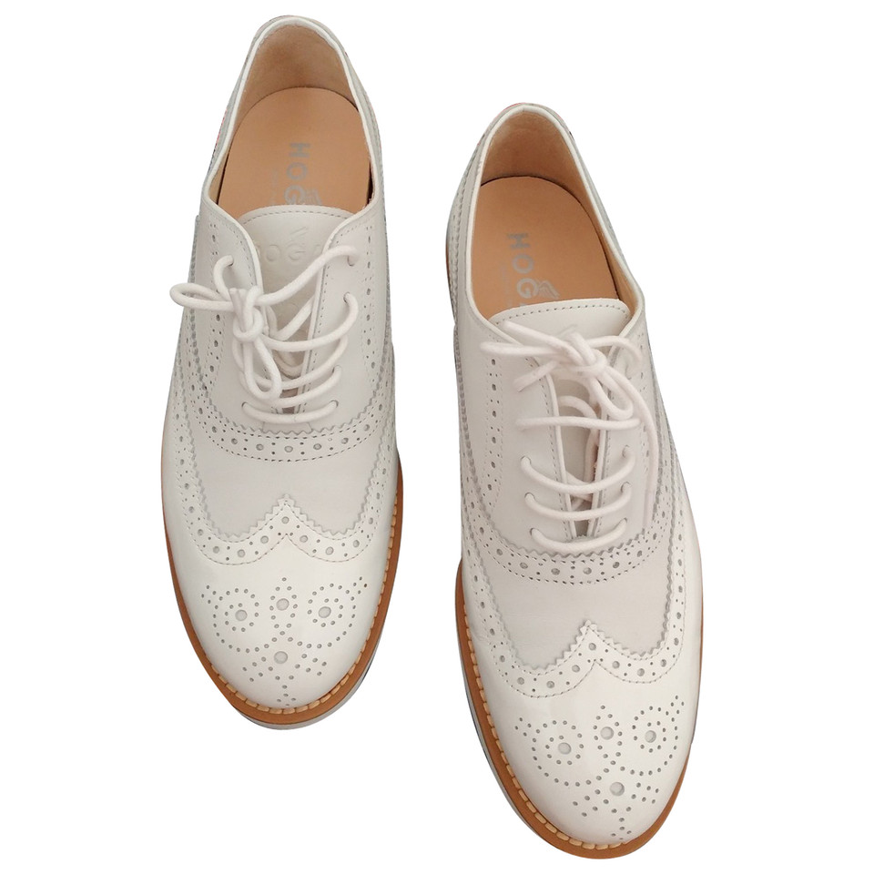Hogan Lace-up shoes Patent leather in White