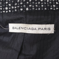 Balenciaga Blazer court en noir et blanc