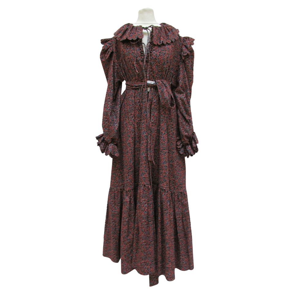 Horror Vacui Kleid aus Baumwolle in Bordeaux