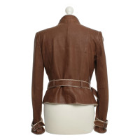 Armani Veste en cuir brun