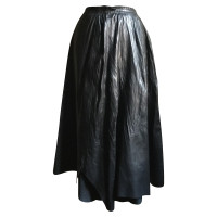 Plein Sud Leather skirt in black