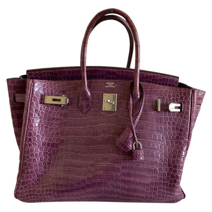 Hermès Birkin Bag 35 Leer in Fuchsia