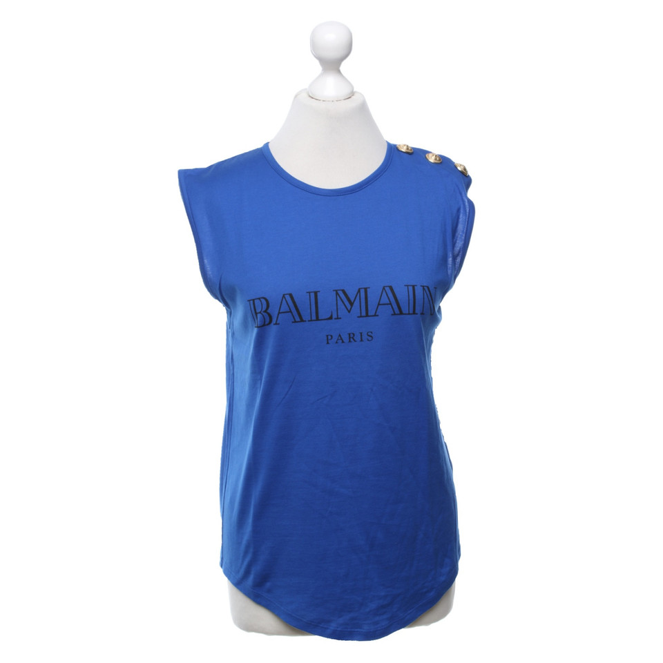 Balmain Top Cotton in Blue