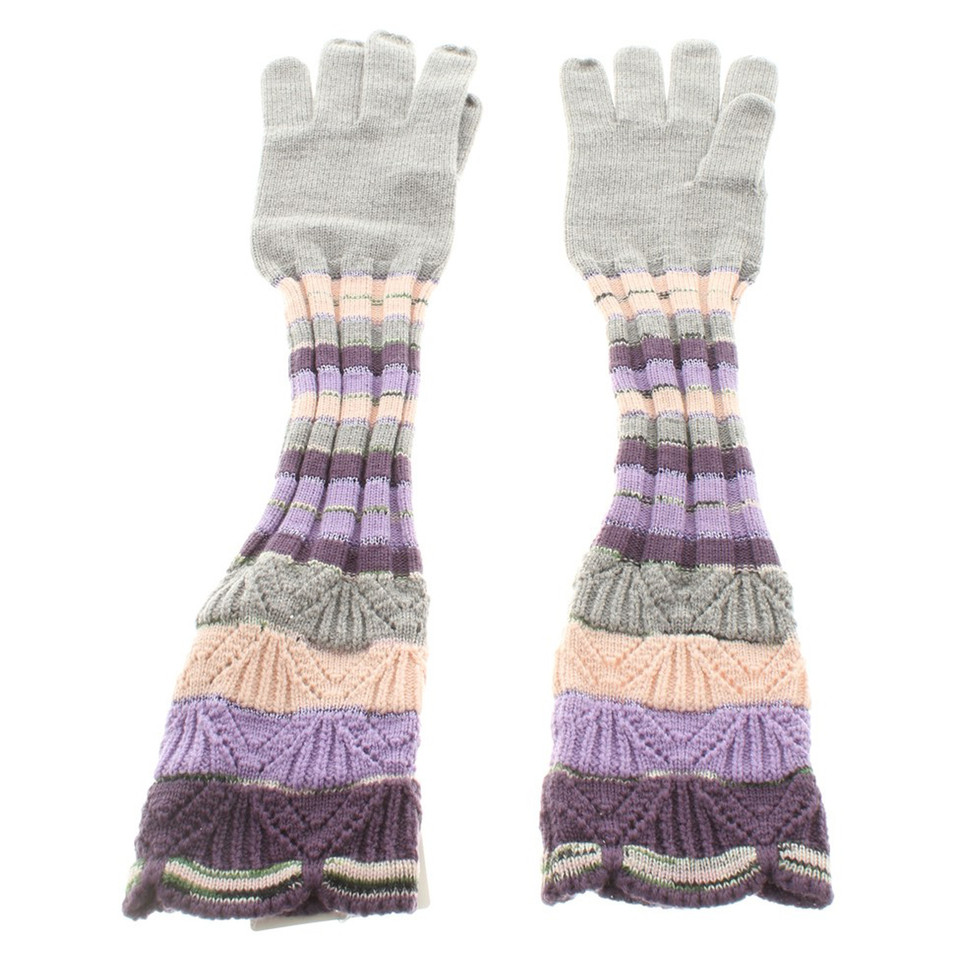 Missoni Handschuhe in Grau/Violett