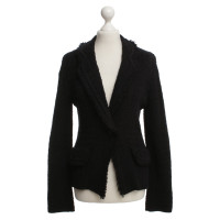 Marc Cain Knit Blazer in Black / Blue