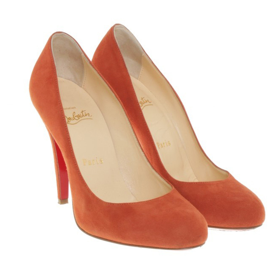 Christian Louboutin Suede Pumps in Orange