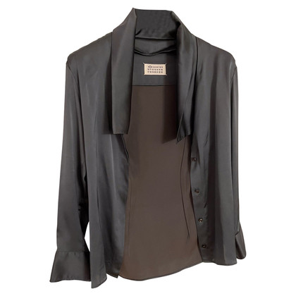 Maison Martin Margiela Top Silk in Petrol